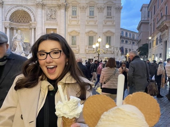 Lili eating gelato